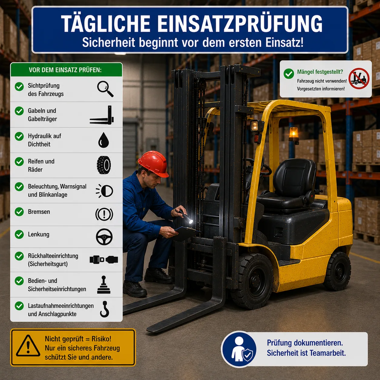 Lehrbild: Tägliche Einsatzprüfung