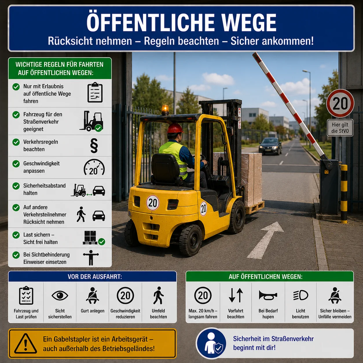 Lehrbild: Stapler und StVO