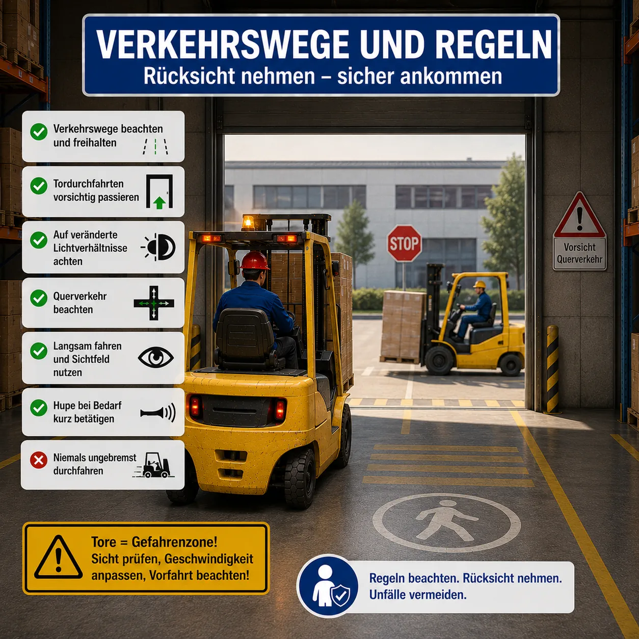 Lehrbild: Verkehrswege und Regeln
